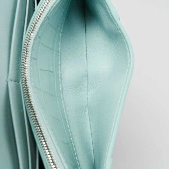 Balenciaga Light Green Croc Embossed Leather Soft Hourglass Wallet On Chain Bag - Picture 8 of 12